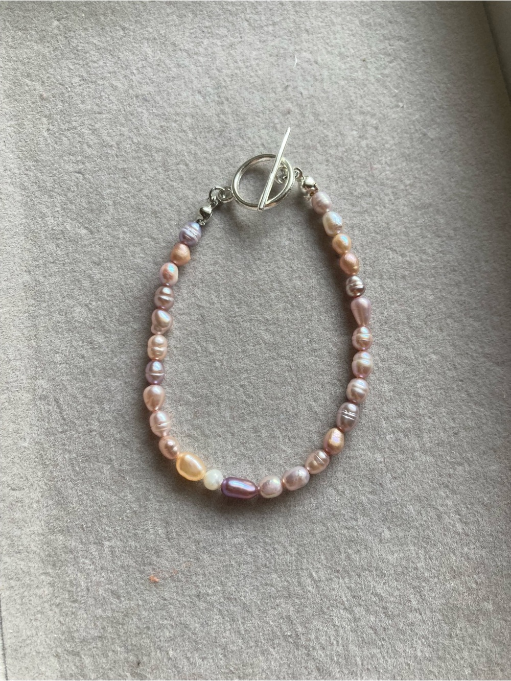 Freshwater Pearl Toggle Bracelet - Pink Multi